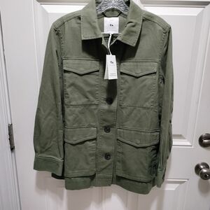 Free Assembly Women's Classic Utility Jacket in Olive
